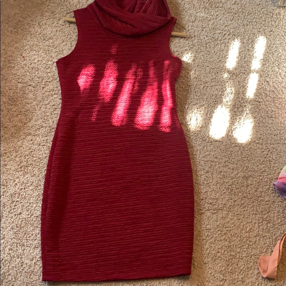 Burgundy sweater dress